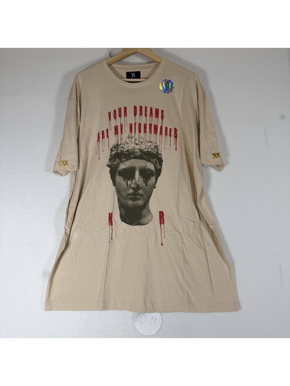 November Reine Your Dreams Are My Nightmares Graphic T-Shirt Beige Men's XXL D-1